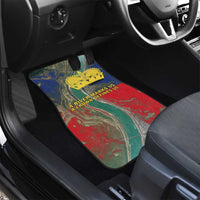 Liechtenstein Car Mats with Red Blue Aerial River Design and Yellow Crown Emblem - Wonder Print Shop