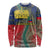 Liechtenstein Long Sleeve Shirt with Red Blue Aerial River Design and Yellow Crown Emblem - Wonder Print Shop