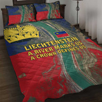 Liechtenstein Quilt Bed Set with Red Blue Aerial River Design and Yellow Crown Emblem - Wonder Print Shop