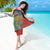 Liechtenstein Sarong with Red Blue Aerial River Design and Yellow Crown Emblem - Wonder Print Shop
