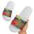 Liechtenstein Slide Sandals with Red Blue Aerial River Design and Yellow Crown Emblem - Wonder Print Shop