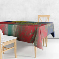 Liechtenstein Tablecloth with Red Blue Aerial River Design and Yellow Crown Emblem - Wonder Print Shop