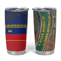 Liechtenstein Tumbler Cup with Red Blue Aerial River Design and Yellow Crown Emblem - Wonder Print Shop