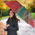Liechtenstein Umbrella with Red Blue Aerial River Design and Yellow Crown Emblem - Wonder Print Shop