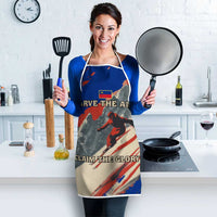 Liechtenstein Apron with Alpine Skiing Red Blue Design and Mountain Landscape - Wonder Print Shop