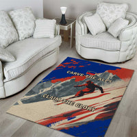 Liechtenstein Area Rug with Alpine Skiing Red Blue Design and Mountain Landscape - Wonder Print Shop