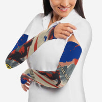 Liechtenstein Arm Sleeves with Alpine Skiing Red Blue Design and Mountain Landscape - Wonder Print Shop