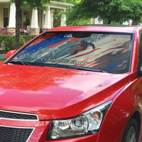 Liechtenstein Auto Sun Shade with Alpine Skiing Red Blue Design and Mountain Landscape - Wonder Print Shop