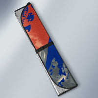 Liechtenstein Auto Sun Shade with Alpine Skiing Red Blue Design and Mountain Landscape - Wonder Print Shop