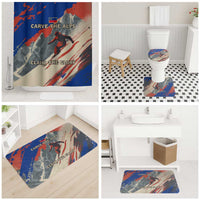 Liechtenstein Bathroom Set with Alpine Skiing Red Blue Design and Mountain Landscape - Wonder Print Shop