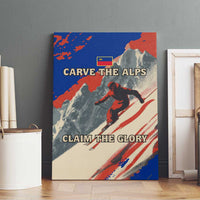 Liechtenstein Canvas Wall Art with Alpine Skiing Red Blue Design and Mountain Landscape - Wonder Print Shop