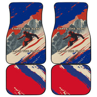 Liechtenstein Car Mats with Alpine Skiing Red Blue Design and Mountain Landscape - Wonder Print Shop