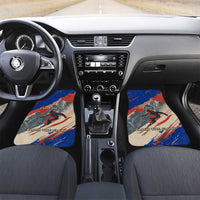 Liechtenstein Car Mats with Alpine Skiing Red Blue Design and Mountain Landscape - Wonder Print Shop