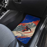 Liechtenstein Car Mats with Alpine Skiing Red Blue Design and Mountain Landscape - Wonder Print Shop