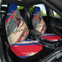 Liechtenstein Car Seat Cover with Alpine Skiing Red Blue Design and Mountain Landscape - Wonder Print Shop