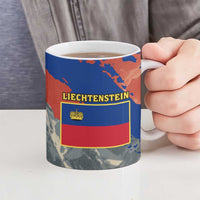 Liechtenstein Ceramic Mug with Alpine Skiing Red Blue Design and Mountain Landscape - Wonder Print Shop