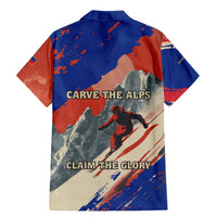 Liechtenstein Family Matching Mermaid Dress and Hawaiian Shirt with Alpine Skiing Red Blue Design and Mountain Landscape - Wonder Print Shop