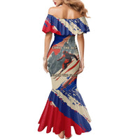 Liechtenstein Family Matching Mermaid Dress and Hawaiian Shirt with Alpine Skiing Red Blue Design and Mountain Landscape - Wonder Print Shop