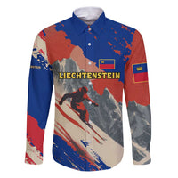 Liechtenstein Family Matching Puletasi and Hawaiian Shirt with Alpine Skiing Red Blue Design and Mountain Landscape - Wonder Print Shop