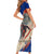 Liechtenstein Family Matching Short Sleeve Bodycon Dress and Hawaiian Shirt with Alpine Skiing Red Blue Design and Mountain Landscape - Wonder Print Shop