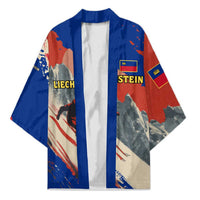Liechtenstein Kimono with Alpine Skiing Red Blue Design and Mountain Landscape - Wonder Print Shop