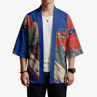 Liechtenstein Kimono with Alpine Skiing Red Blue Design and Mountain Landscape - Wonder Print Shop