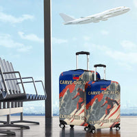 Liechtenstein Luggage Cover with Alpine Skiing Red Blue Design and Mountain Landscape - Wonder Print Shop