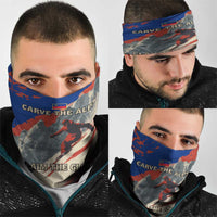 Liechtenstein Neck Gaiter with Alpine Skiing Red Blue Design and Mountain Landscape - Wonder Print Shop