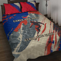 Liechtenstein Quilt Bed Set with Alpine Skiing Red Blue Design and Mountain Landscape - Wonder Print Shop