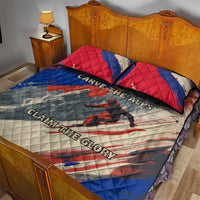 Liechtenstein Quilt Bed Set with Alpine Skiing Red Blue Design and Mountain Landscape - Wonder Print Shop