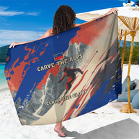 Liechtenstein Sarong with Alpine Skiing Red Blue Design and Mountain Landscape - Wonder Print Shop