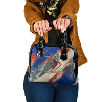 Liechtenstein Shoulder Handbag with Alpine Skiing Red Blue Design and Mountain Landscape - Wonder Print Shop