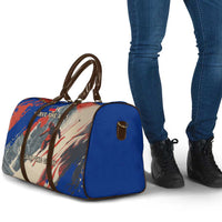 Liechtenstein Travel Bag with Alpine Skiing Red Blue Design and Mountain Landscape - Wonder Print Shop