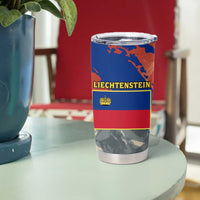 Liechtenstein Tumbler Cup with Alpine Skiing Red Blue Design and Mountain Landscape - Wonder Print Shop