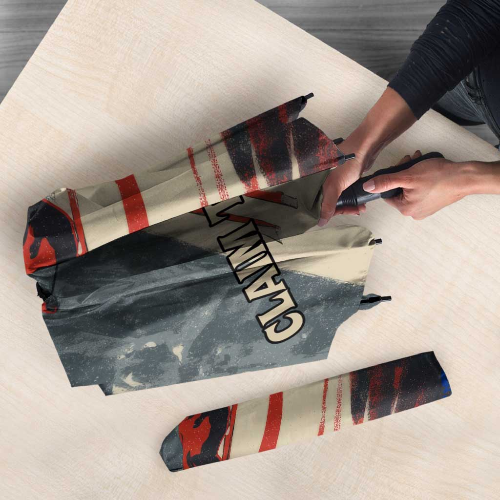 Liechtenstein Umbrella with Alpine Skiing Red Blue Design and Mountain Landscape - Wonder Print Shop