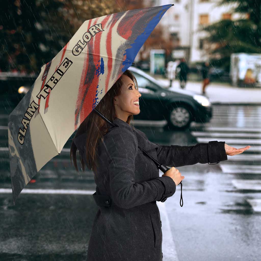 Liechtenstein Umbrella with Alpine Skiing Red Blue Design and Mountain Landscape - Wonder Print Shop