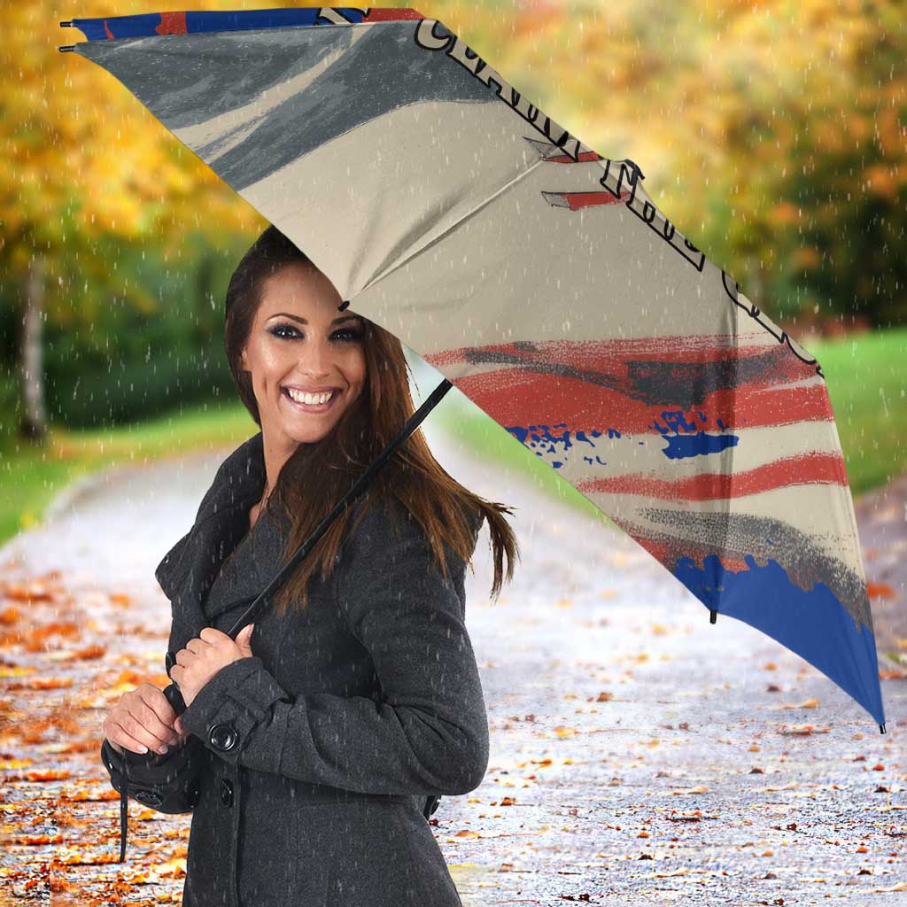 Liechtenstein Umbrella with Alpine Skiing Red Blue Design and Mountain Landscape - Wonder Print Shop