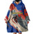 Liechtenstein Wearable Blanket Hoodie with Alpine Skiing Red Blue Design and Mountain Landscape - Wonder Print Shop