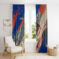 Liechtenstein Window Curtain with Alpine Skiing Red Blue Design and Mountain Landscape - Wonder Print Shop