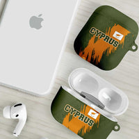 Cyprus AirPods Case with Green Orange Brushstroke Design and National Emblem - Wonder Print Shop