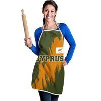 Cyprus Apron with Green Orange Brushstroke Design and National Emblem - Wonder Print Shop