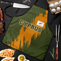 Cyprus Apron with Green Orange Brushstroke Design and National Emblem - Wonder Print Shop