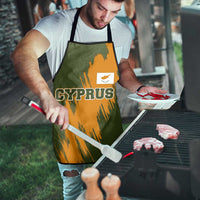 Cyprus Apron with Green Orange Brushstroke Design and National Emblem - Wonder Print Shop