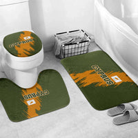 Cyprus Bathroom Set with Green Orange Brushstroke Design and National Emblem - Wonder Print Shop