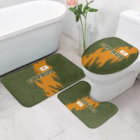 Cyprus Bathroom Set with Green Orange Brushstroke Design and National Emblem - Wonder Print Shop