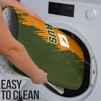 Cyprus Bathroom Set with Green Orange Brushstroke Design and National Emblem - Wonder Print Shop