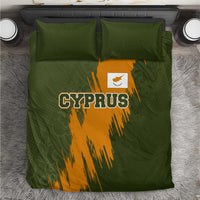 Cyprus Bedding Set with Green Orange Brushstroke Design and National Emblem - Wonder Print Shop