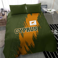 Cyprus Bedding Set with Green Orange Brushstroke Design and National Emblem - Wonder Print Shop