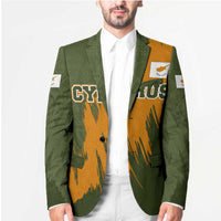 Cyprus Blazer with Green Orange Brushstroke Design and National Emblem - Wonder Print Shop