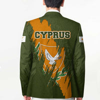 Cyprus Blazer with Green Orange Brushstroke Design and National Emblem - Wonder Print Shop